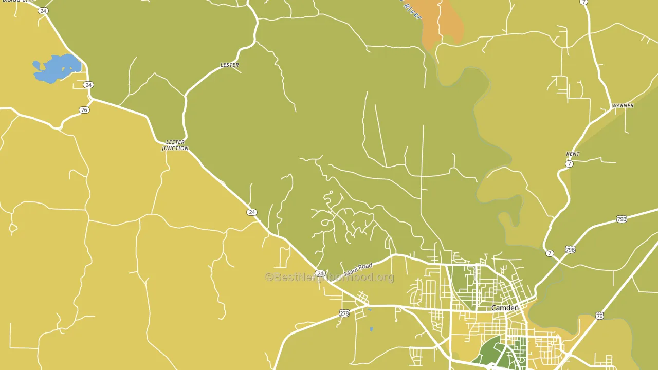 Lester, AR block-group voter-turnout map