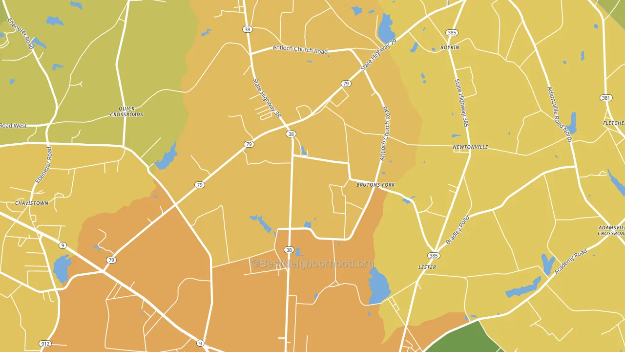 Lester, SC block-group voter-turnout map
