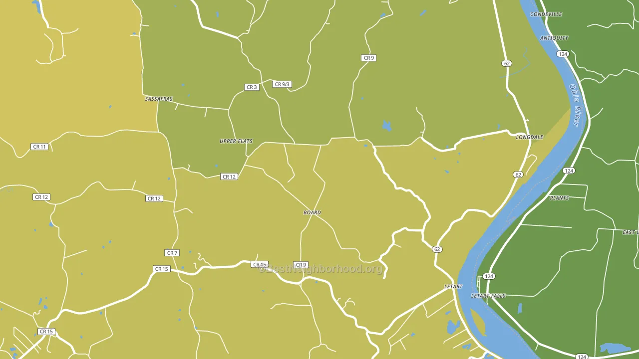 Letart, WV block-group voter-turnout map