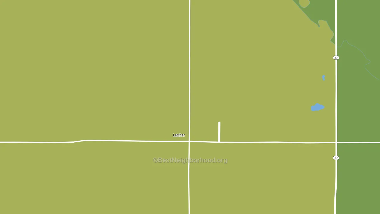 Letcher, SD block-group voter-turnout map