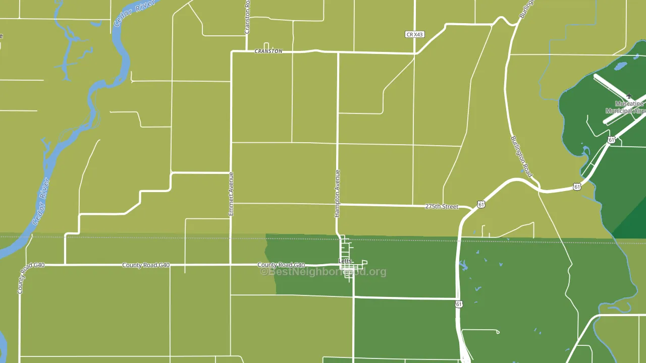 Letts, IA block-group voter-turnout map