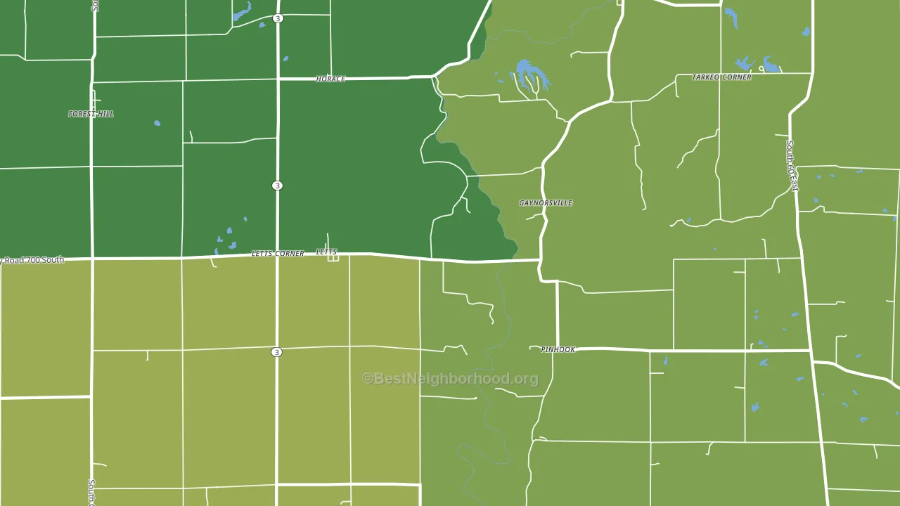 Letts, IN block-group voter-turnout map