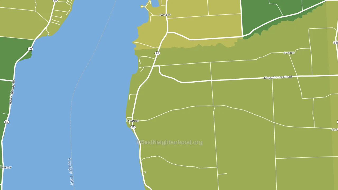 Levanna, NY block-group voter-turnout map