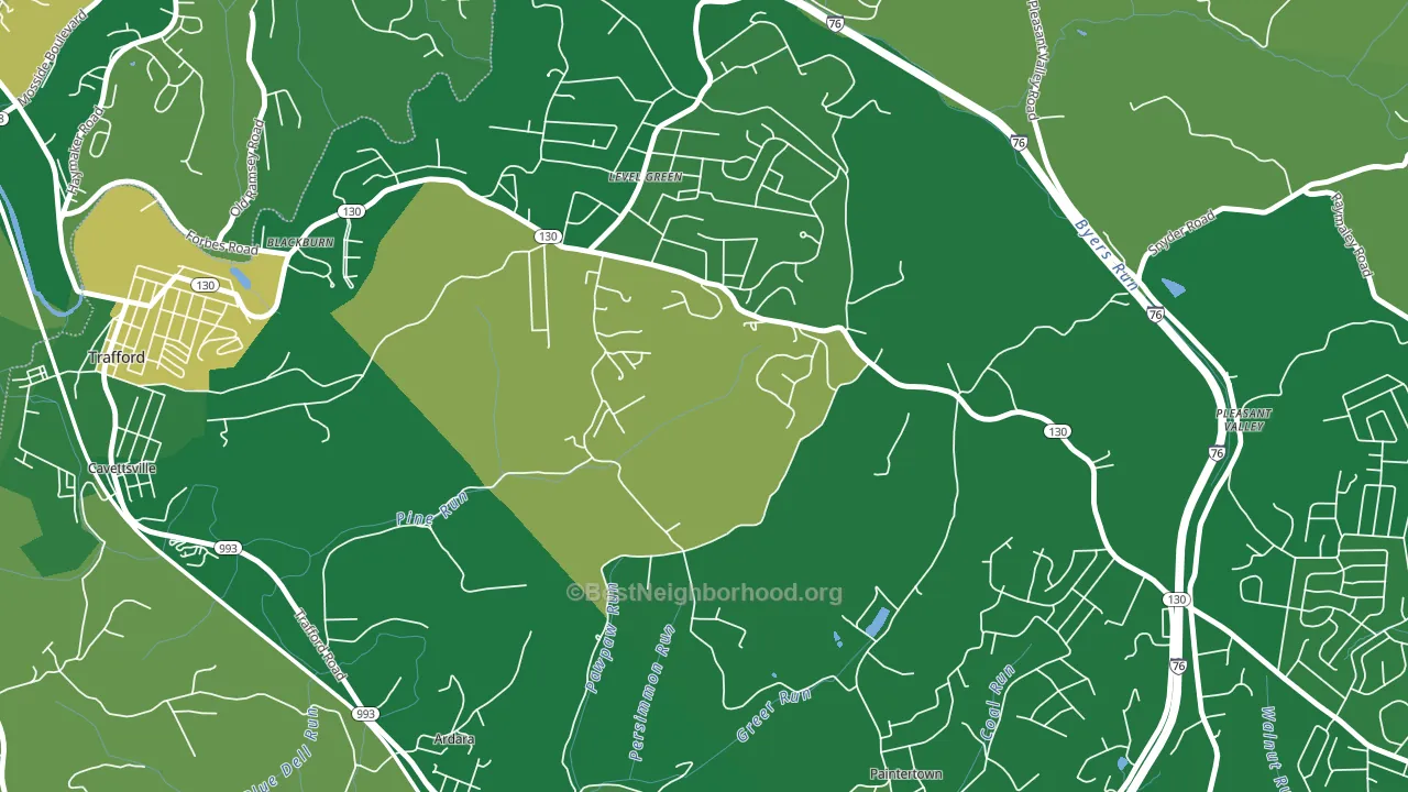 Level Green, PA block-group voter-turnout map