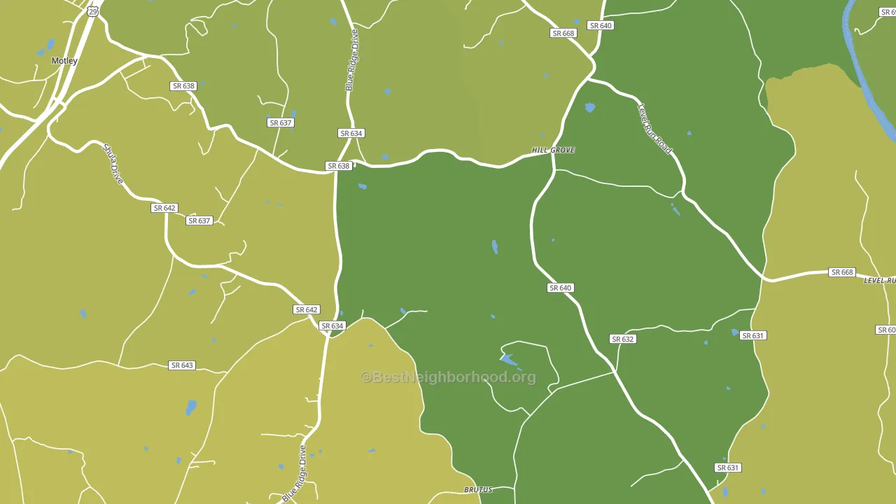 Level Run, VA block-group voter-turnout map