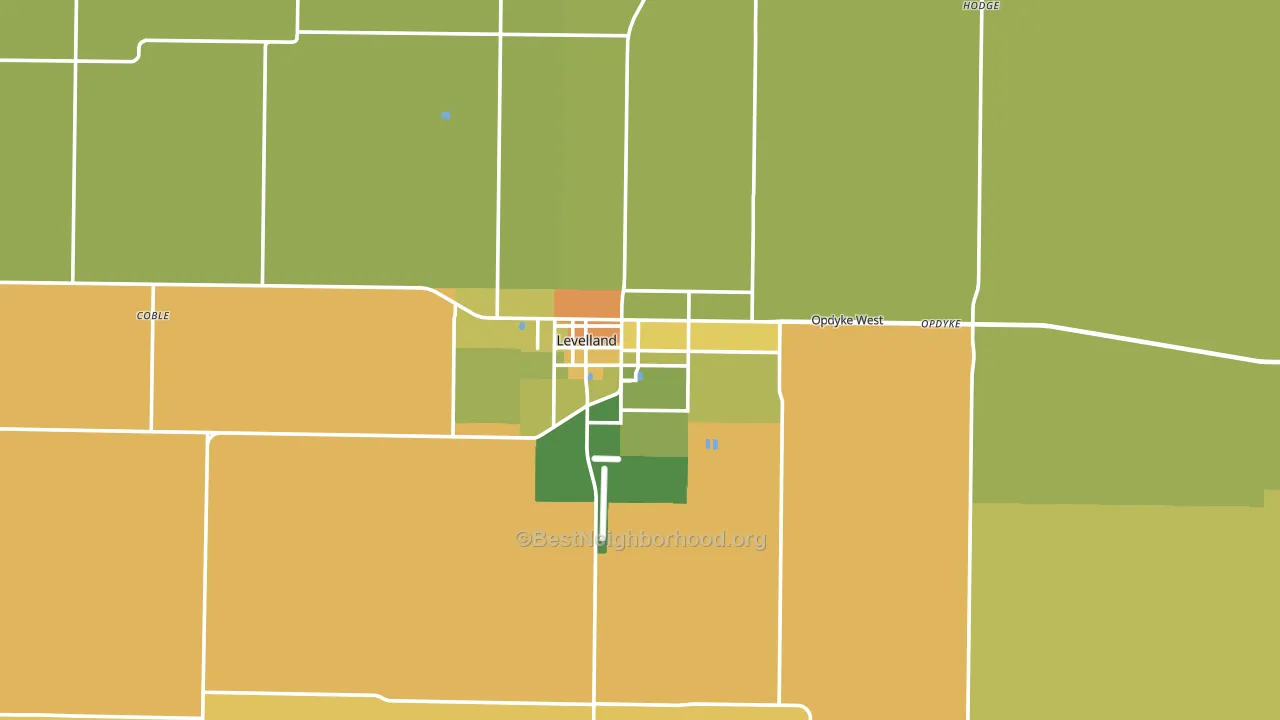 Levelland, TX block-group voter-turnout map
