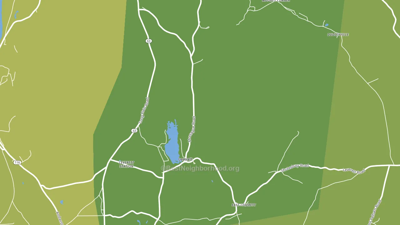 Leverett, MA block-group voter-turnout map