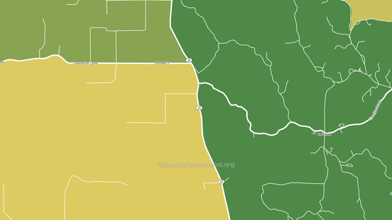 Leverett, MS block-group voter-turnout map