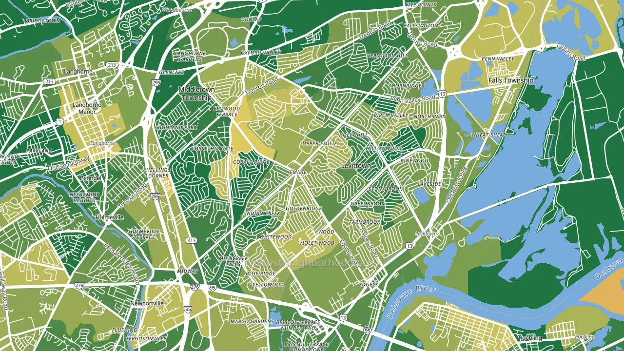 Levittown, PA block-group voter-turnout map