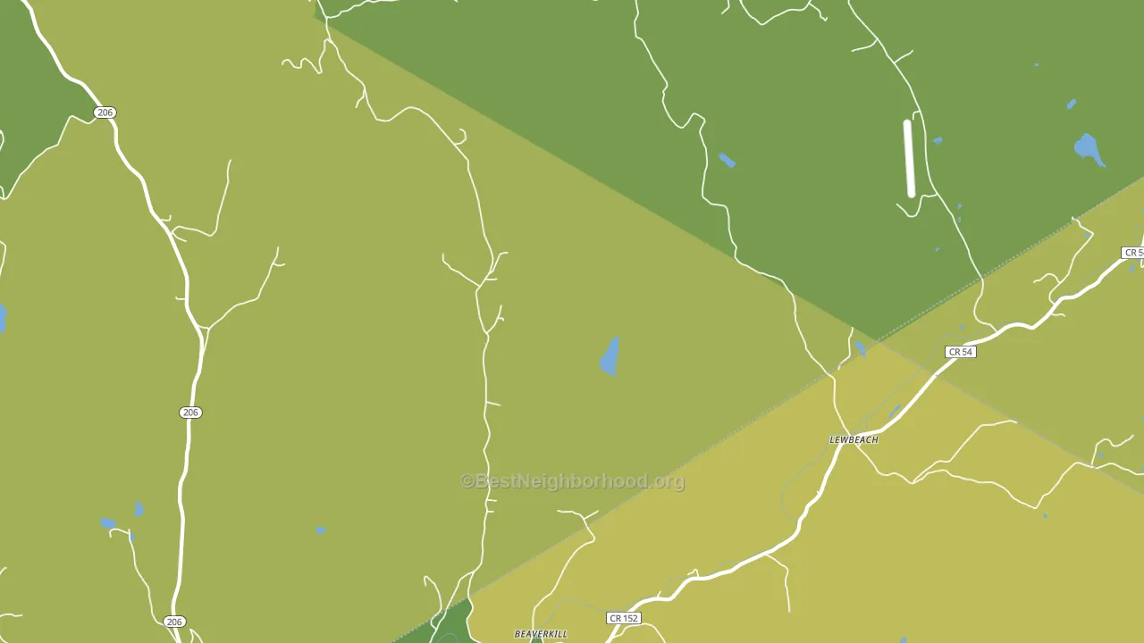 Lewbeach, NY block-group voter-turnout map