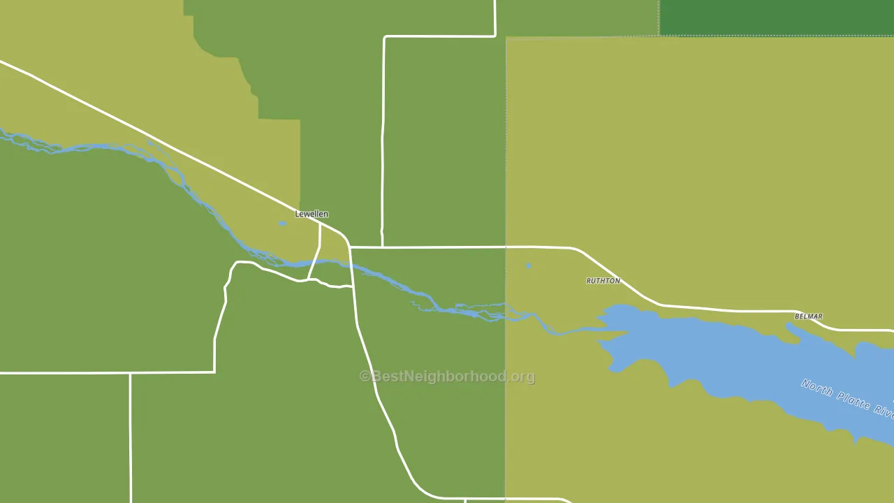 Lewellen, NE block-group voter-turnout map