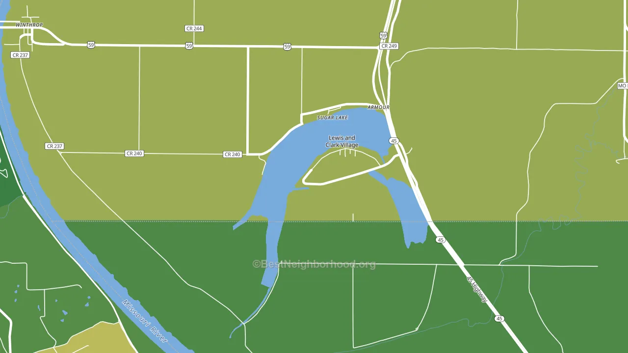 Lewis and Clark Village, MO block-group voter-turnout map