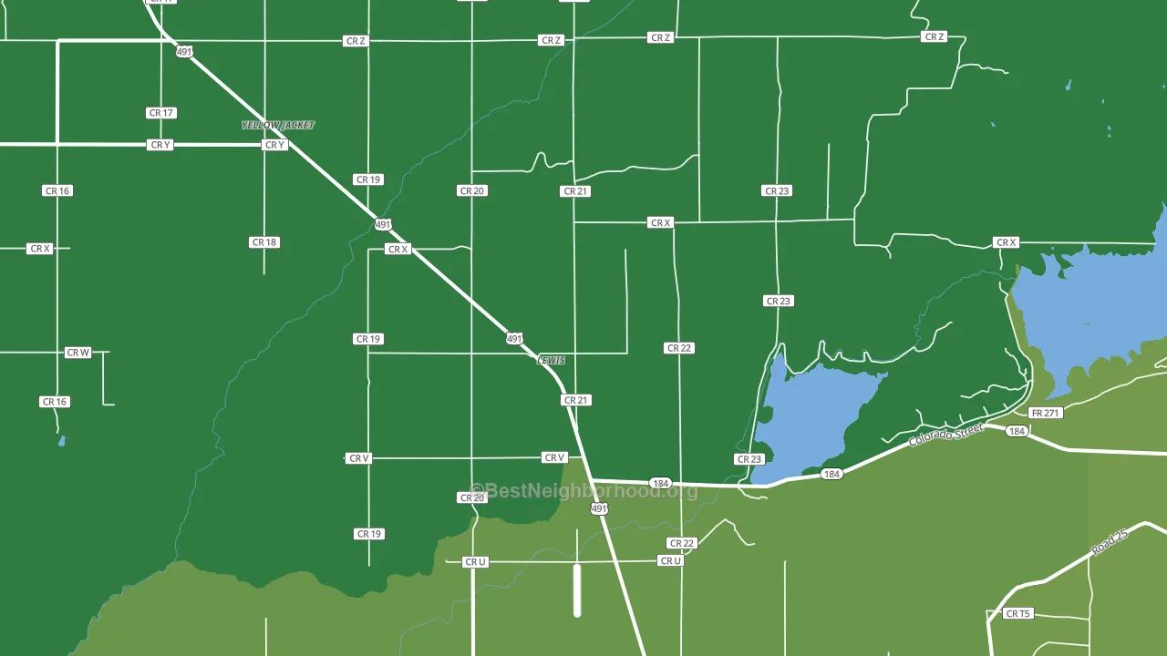 Lewis, CO block-group voter-turnout map