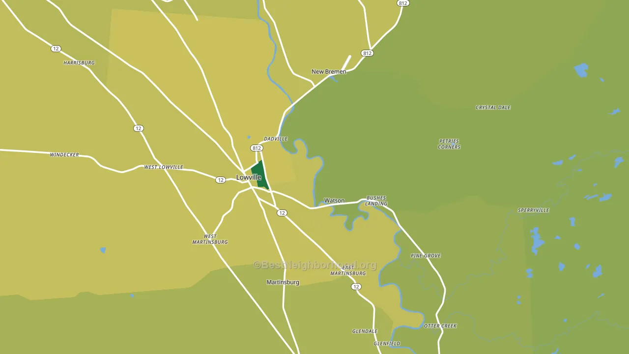 Lewis County, NY block-group voter-turnout map