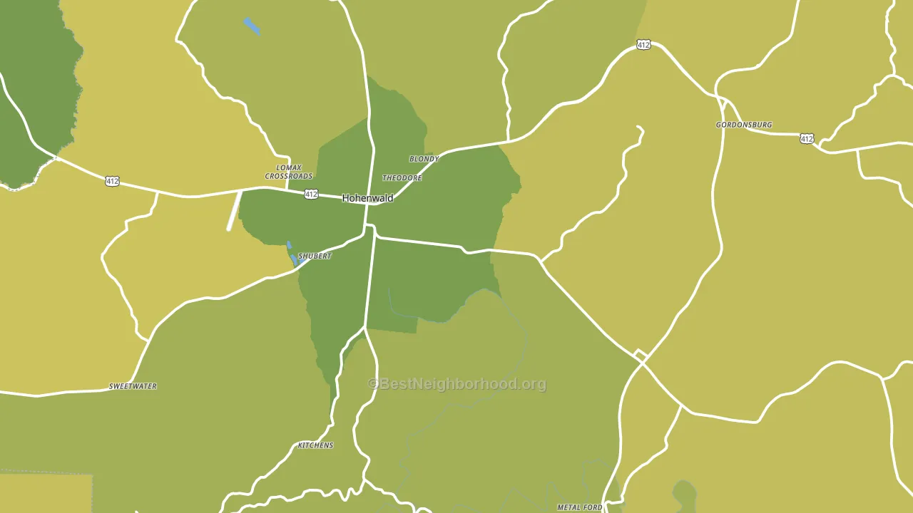 Lewis County, TN block-group voter-turnout map