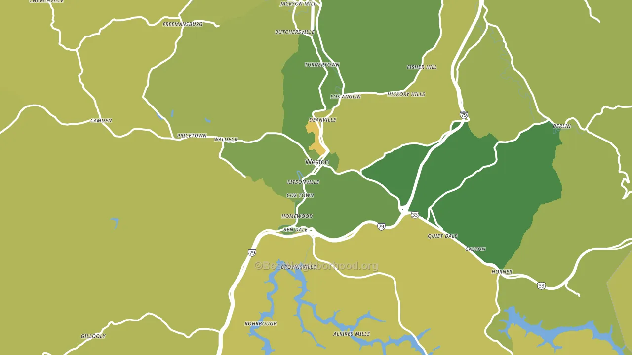 Lewis County, WV block-group voter-turnout map
