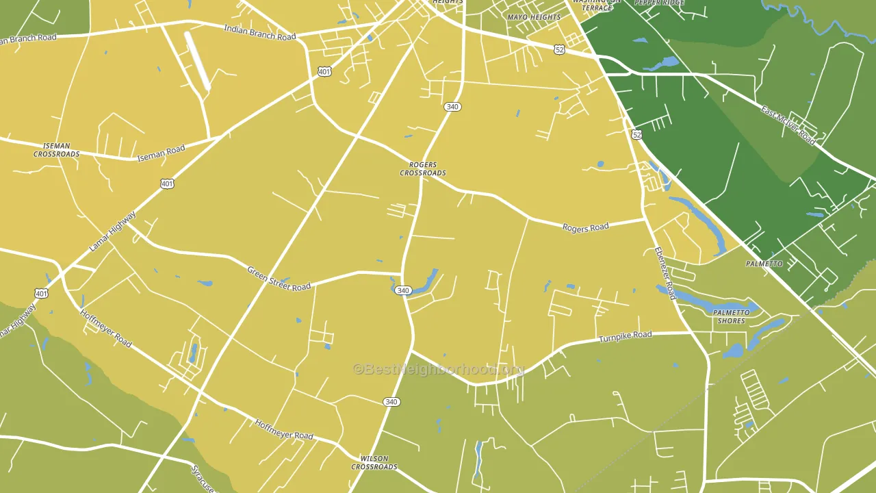 Lewis Crossroads, SC block-group voter-turnout map