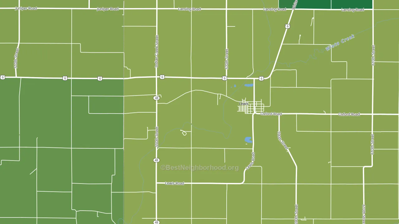 Lewis, IA block-group voter-turnout map