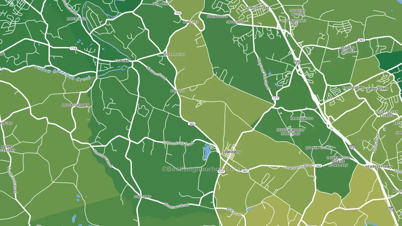 Lewisberry, PA block-group voter-turnout map