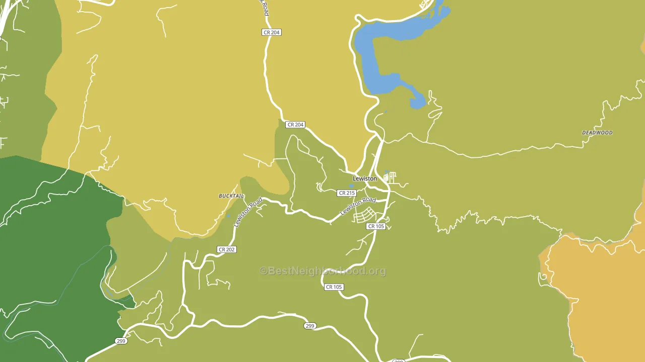 Lewiston, CA block-group voter-turnout map