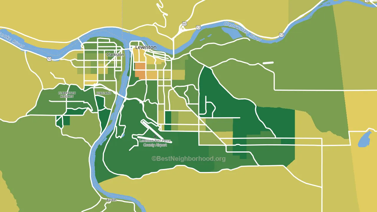 Lewiston, ID block-group voter-turnout map