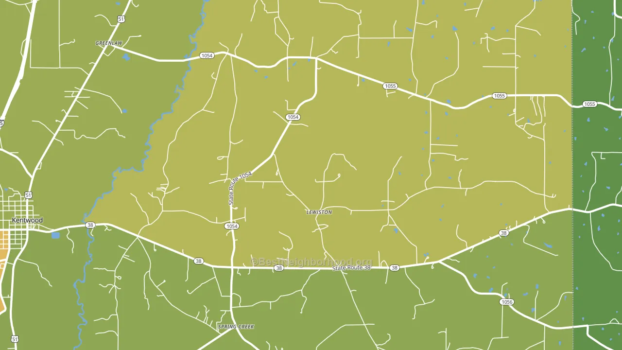 Lewiston, LA block-group voter-turnout map