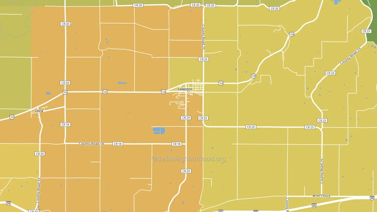 Lewiston, MN block-group voter-turnout map