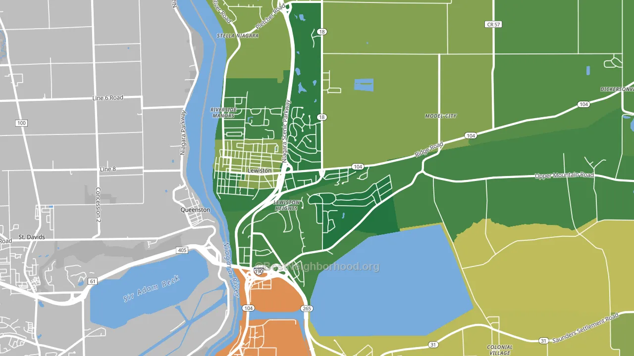 Lewiston, NY block-group voter-turnout map