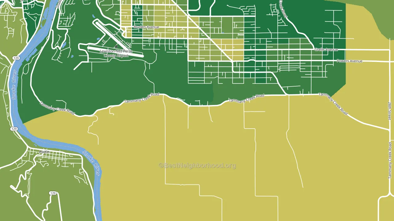 Lewiston Orchards, ID block-group voter-turnout map