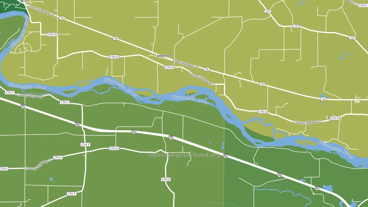 Lewiston, WI block-group voter-turnout map