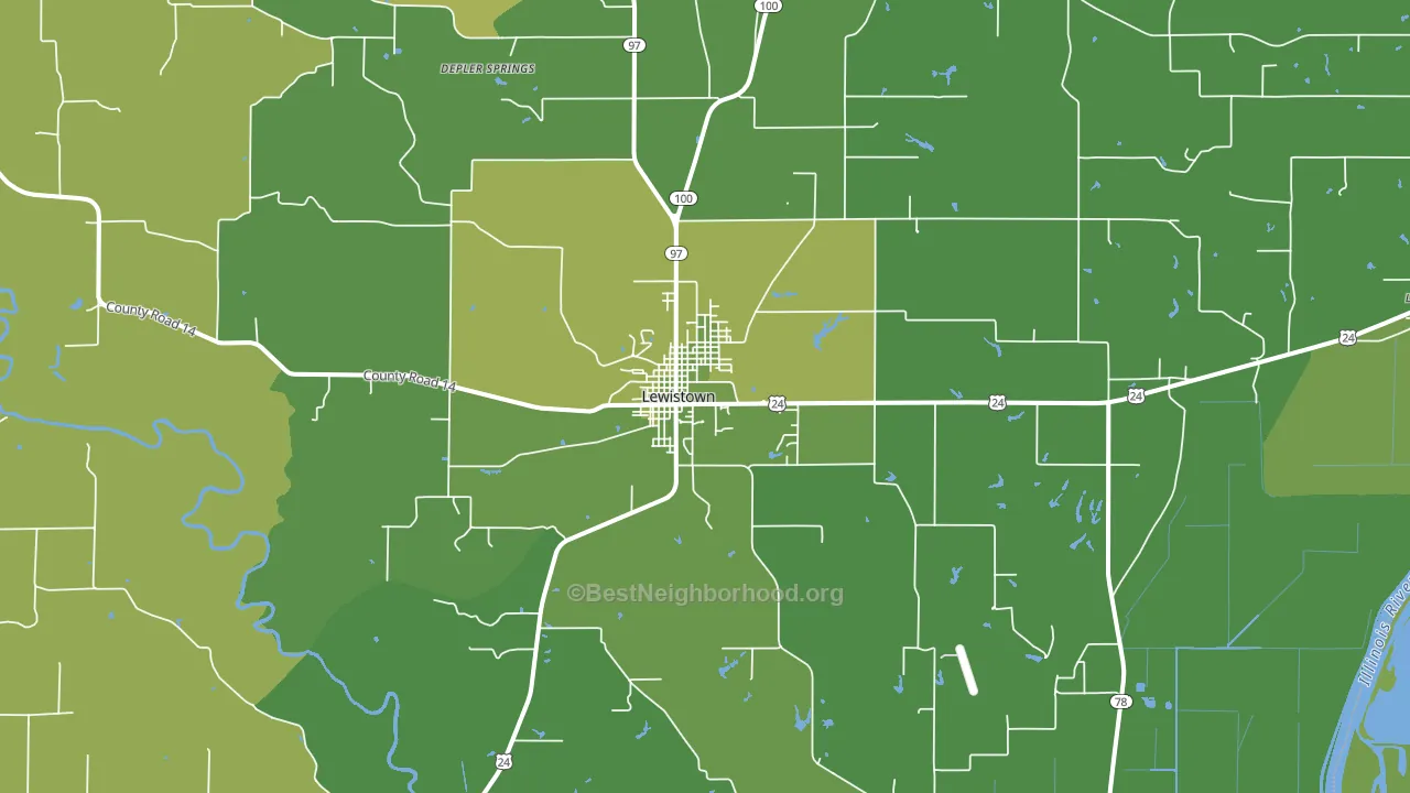 Lewistown, IL block-group voter-turnout map