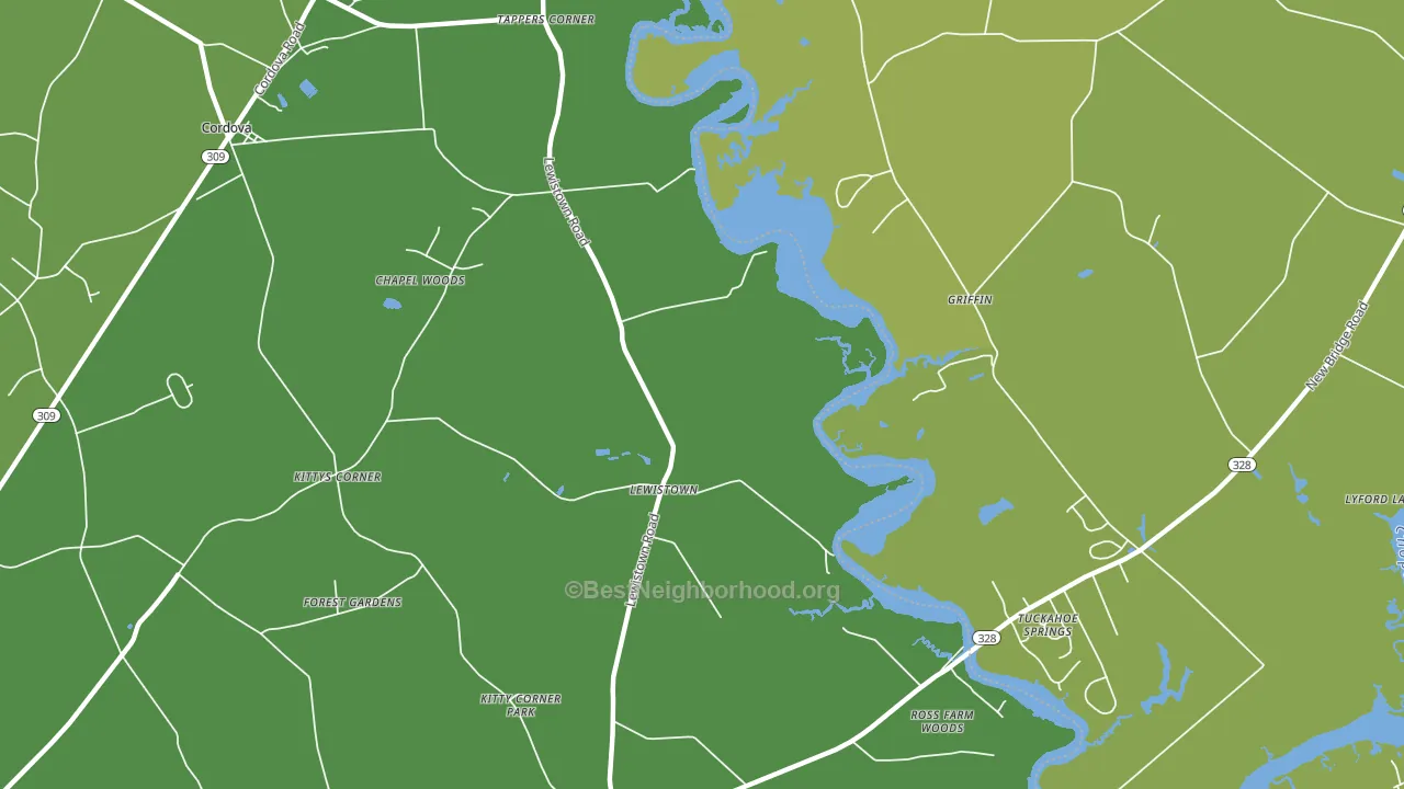 Lewistown, MD block-group voter-turnout map