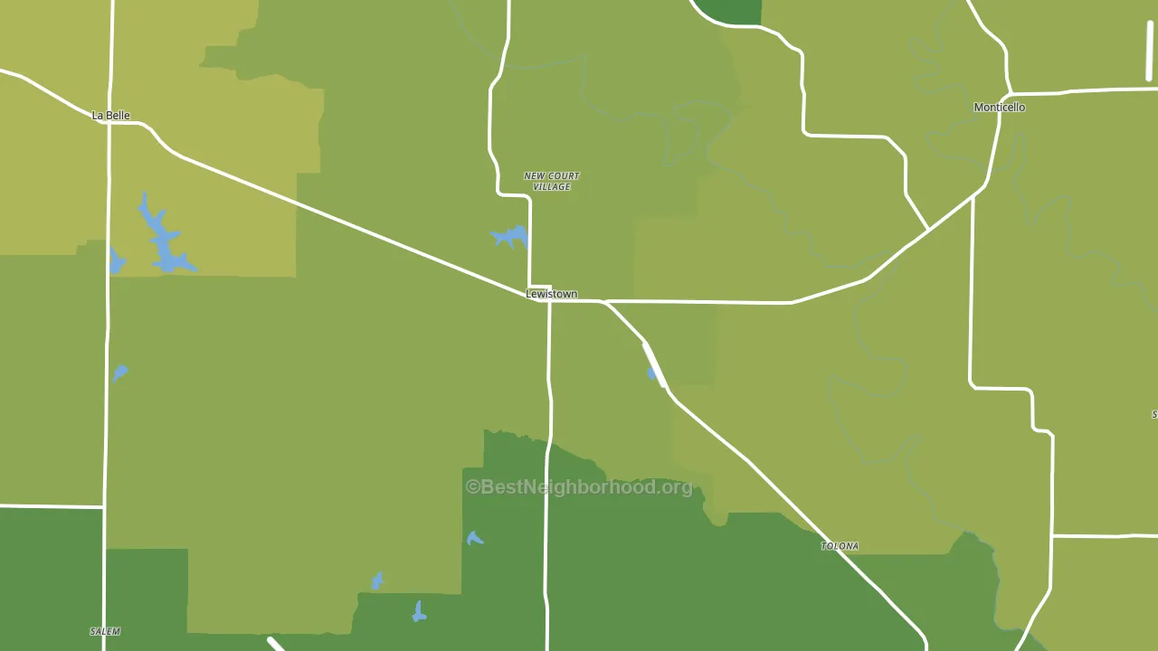 Lewistown, MO block-group voter-turnout map