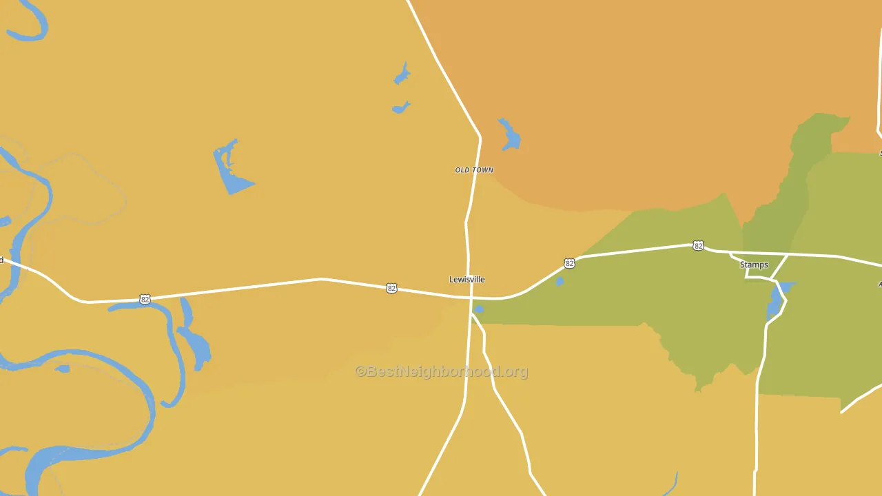 Lewisville, AR block-group voter-turnout map