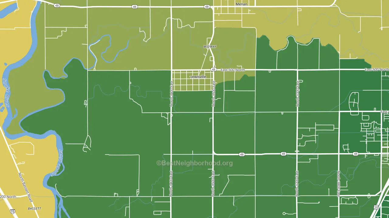 Lewisville, ID block-group voter-turnout map