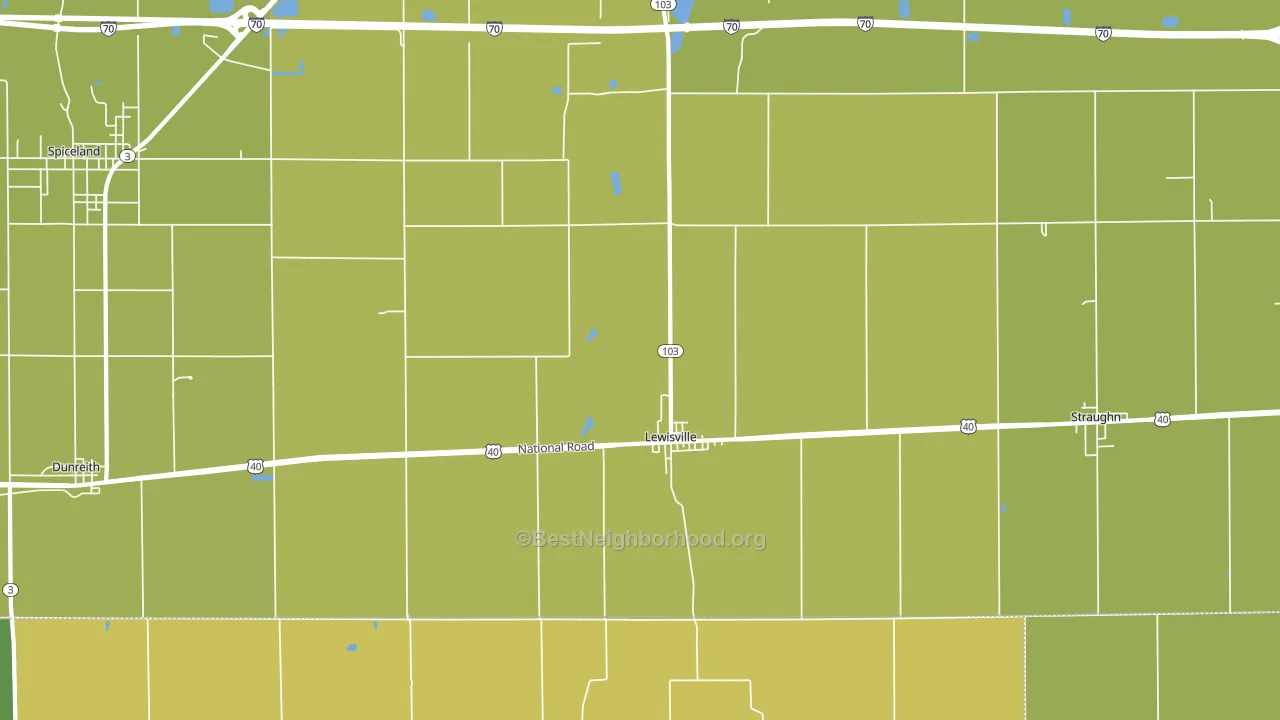 Lewisville, IN block-group voter-turnout map