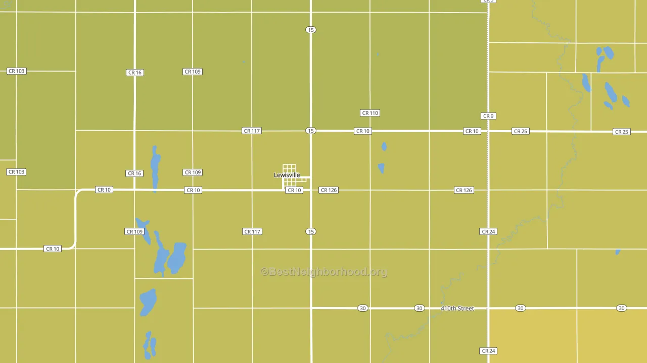 Lewisville, MN block-group voter-turnout map
