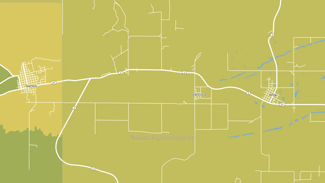 Lewisville, OK block-group voter-turnout map