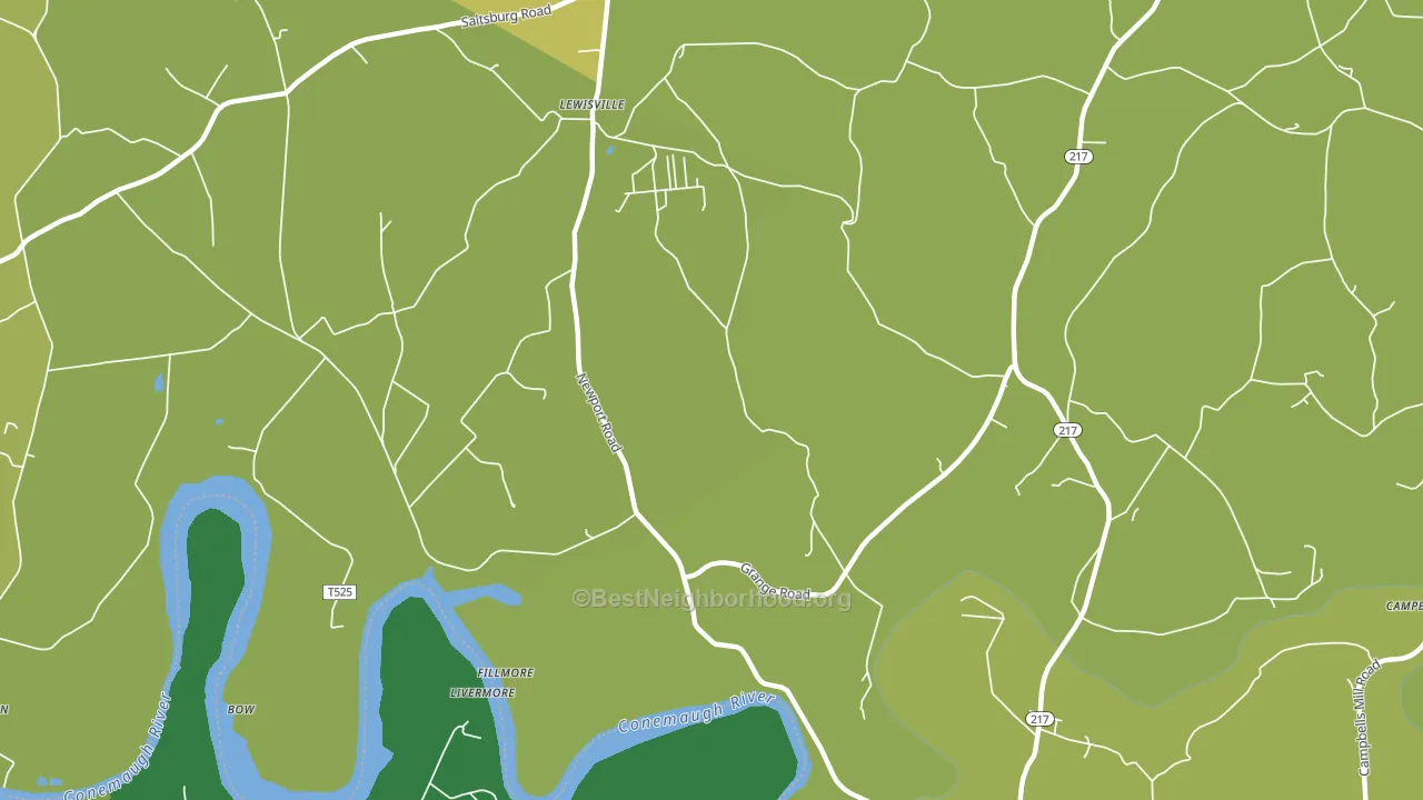 Lewisville, PA block-group voter-turnout map