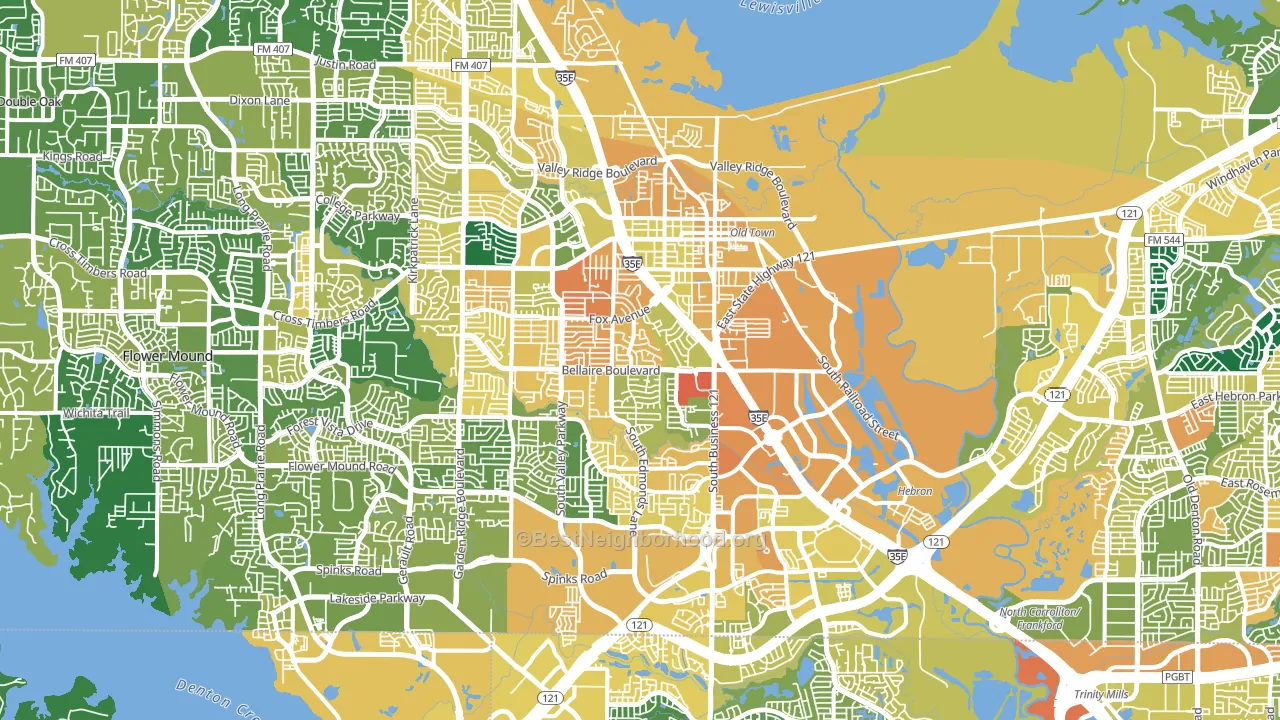 Lewisville, TX block-group voter-turnout map