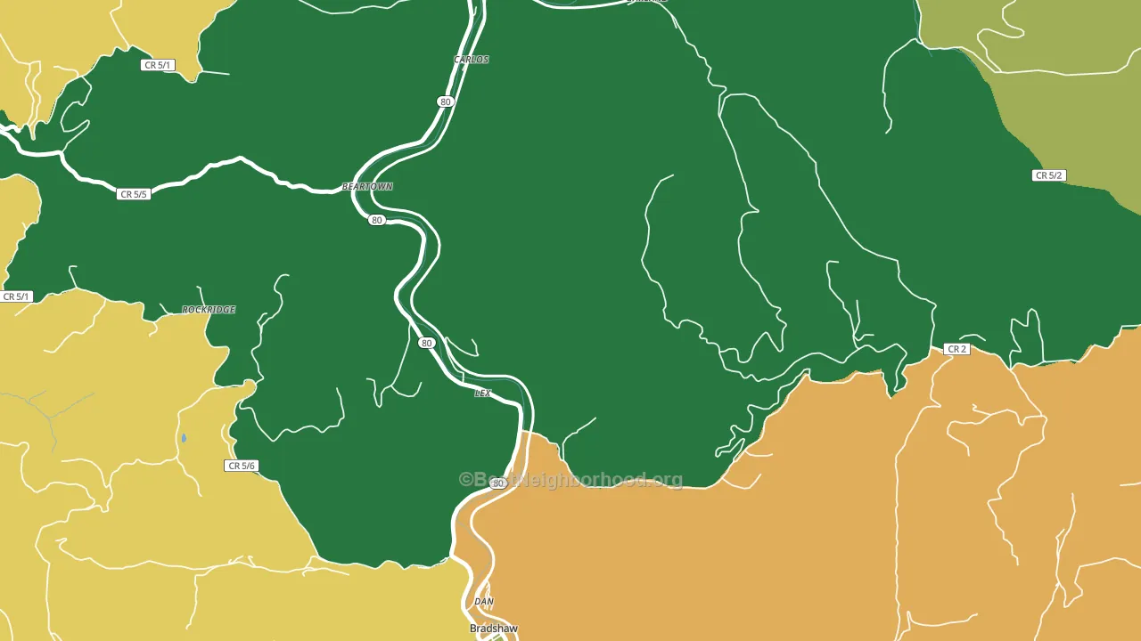 Lex, WV block-group voter-turnout map