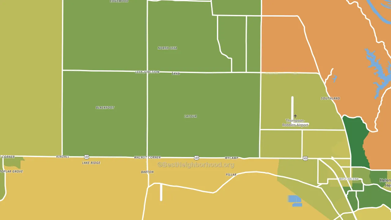 Lexa, AR block-group voter-turnout map