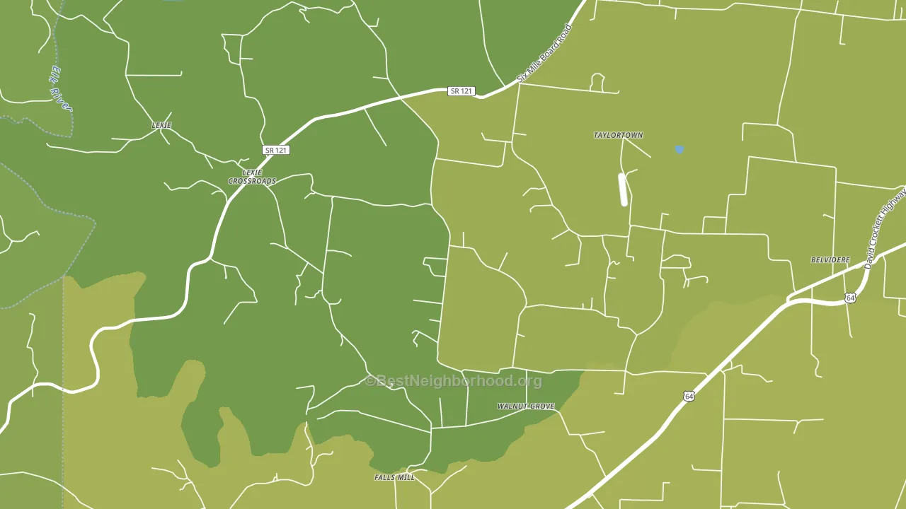 Lexie Crossroads, TN block-group voter-turnout map