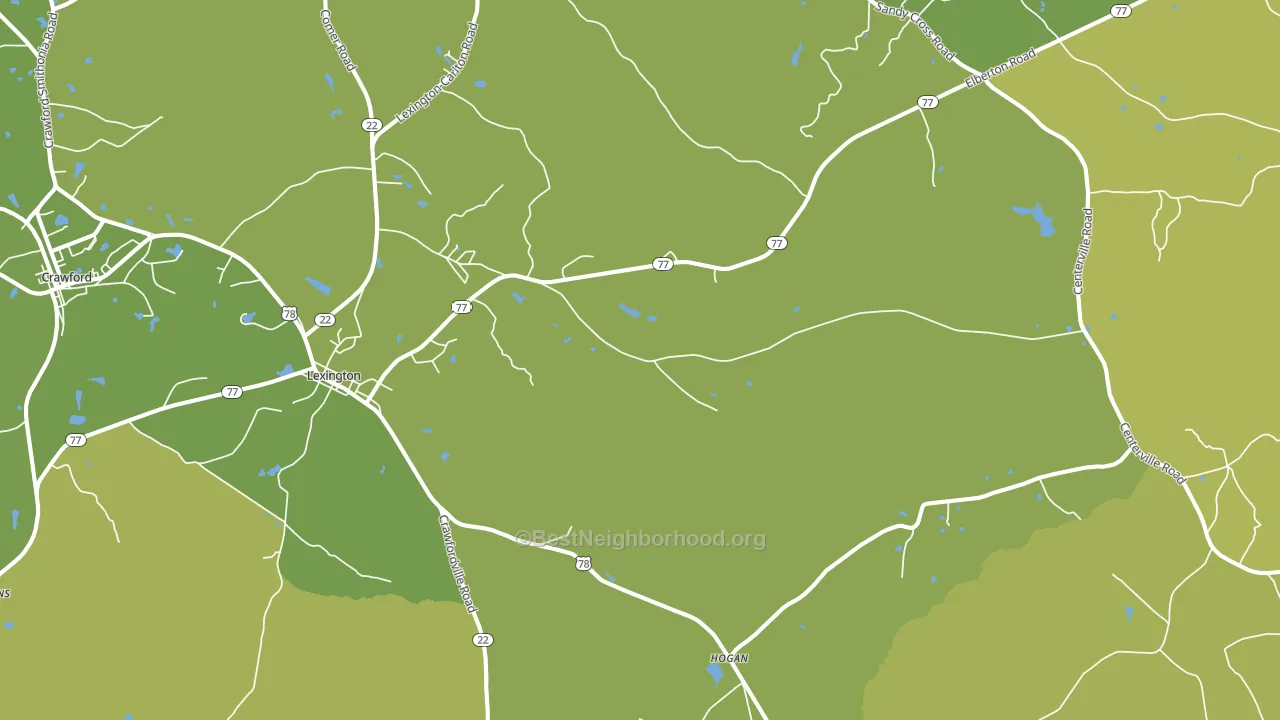 Lexington, GA block-group voter-turnout map