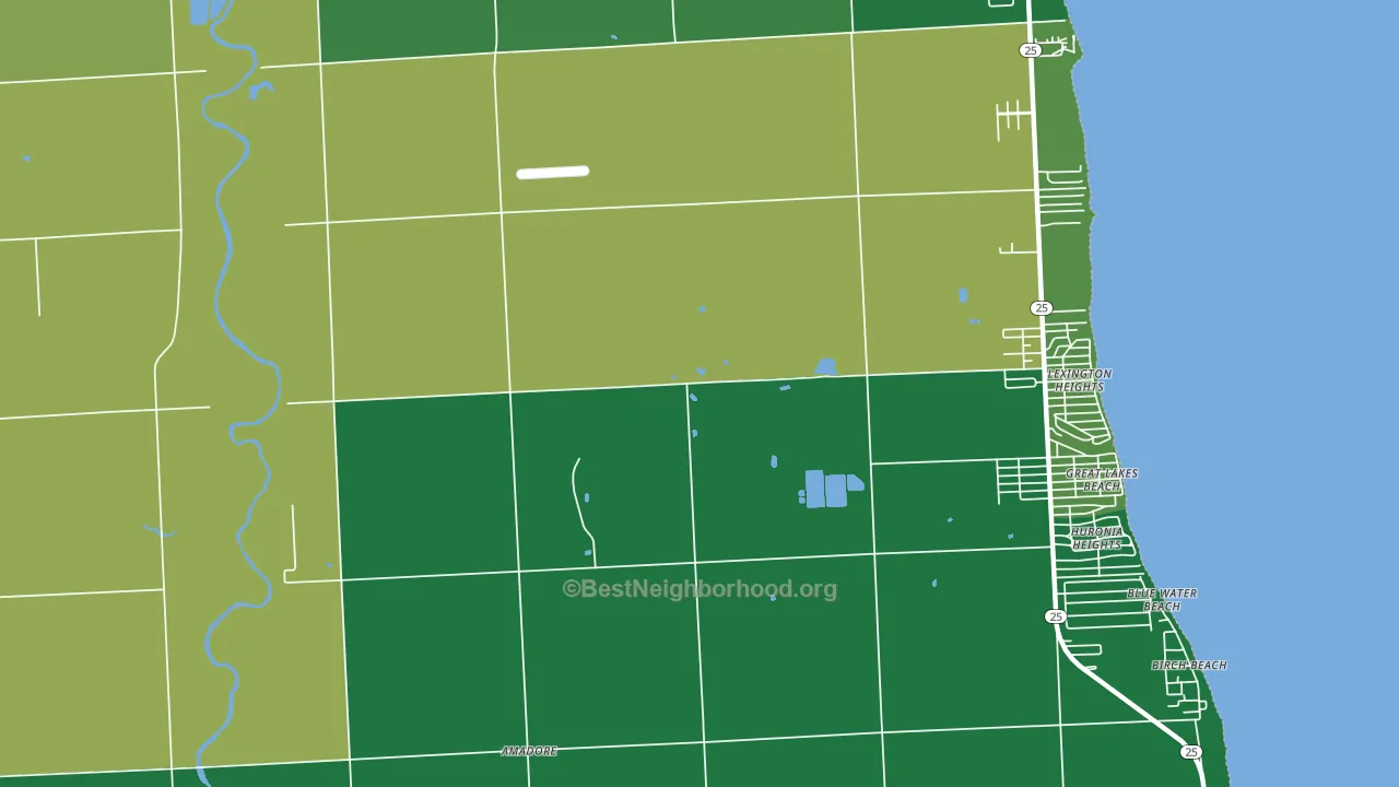 Lexington Heights, MI block-group voter-turnout map