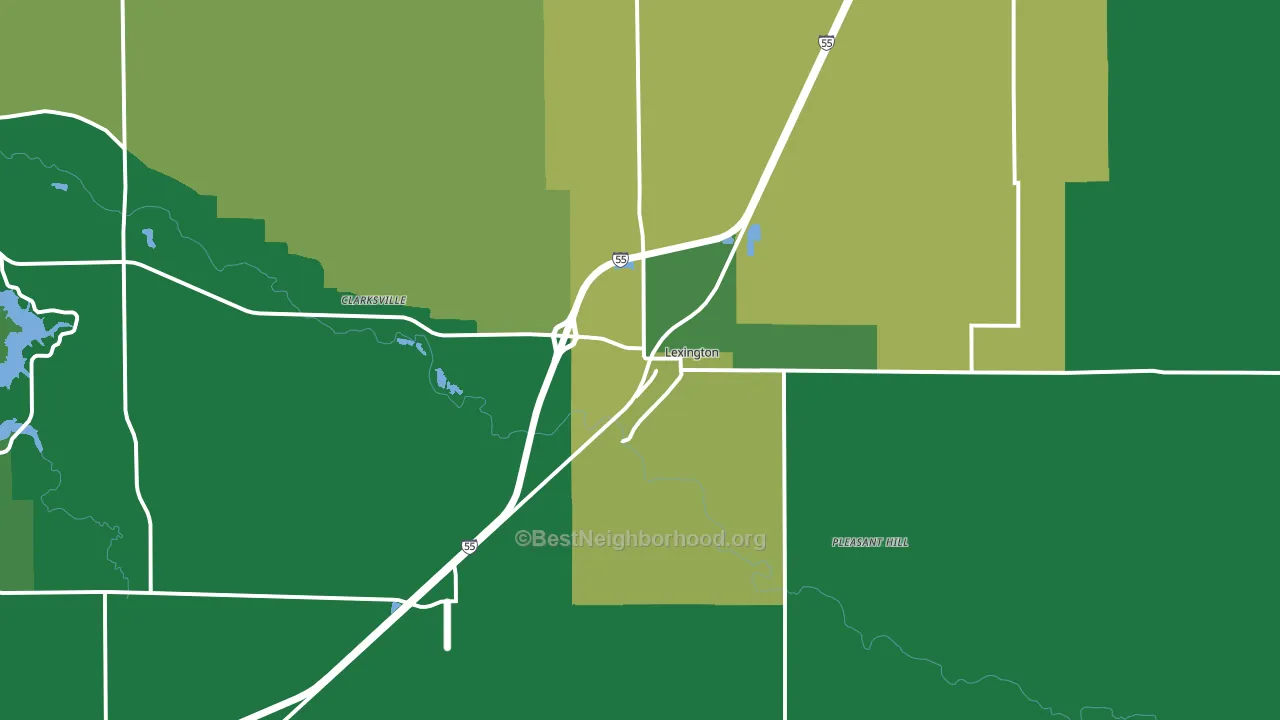 Lexington, IL block-group voter-turnout map
