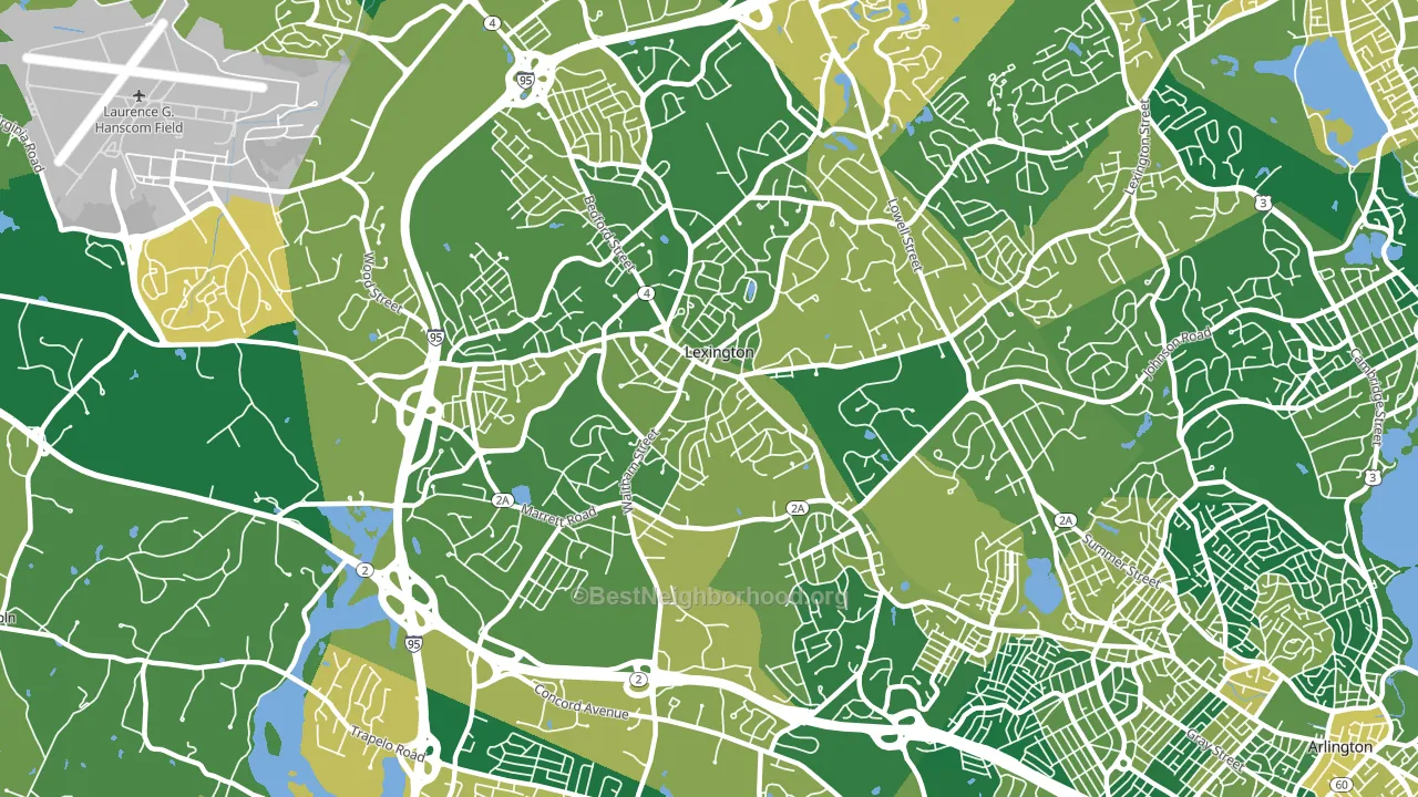 Lexington, MA block-group voter-turnout map