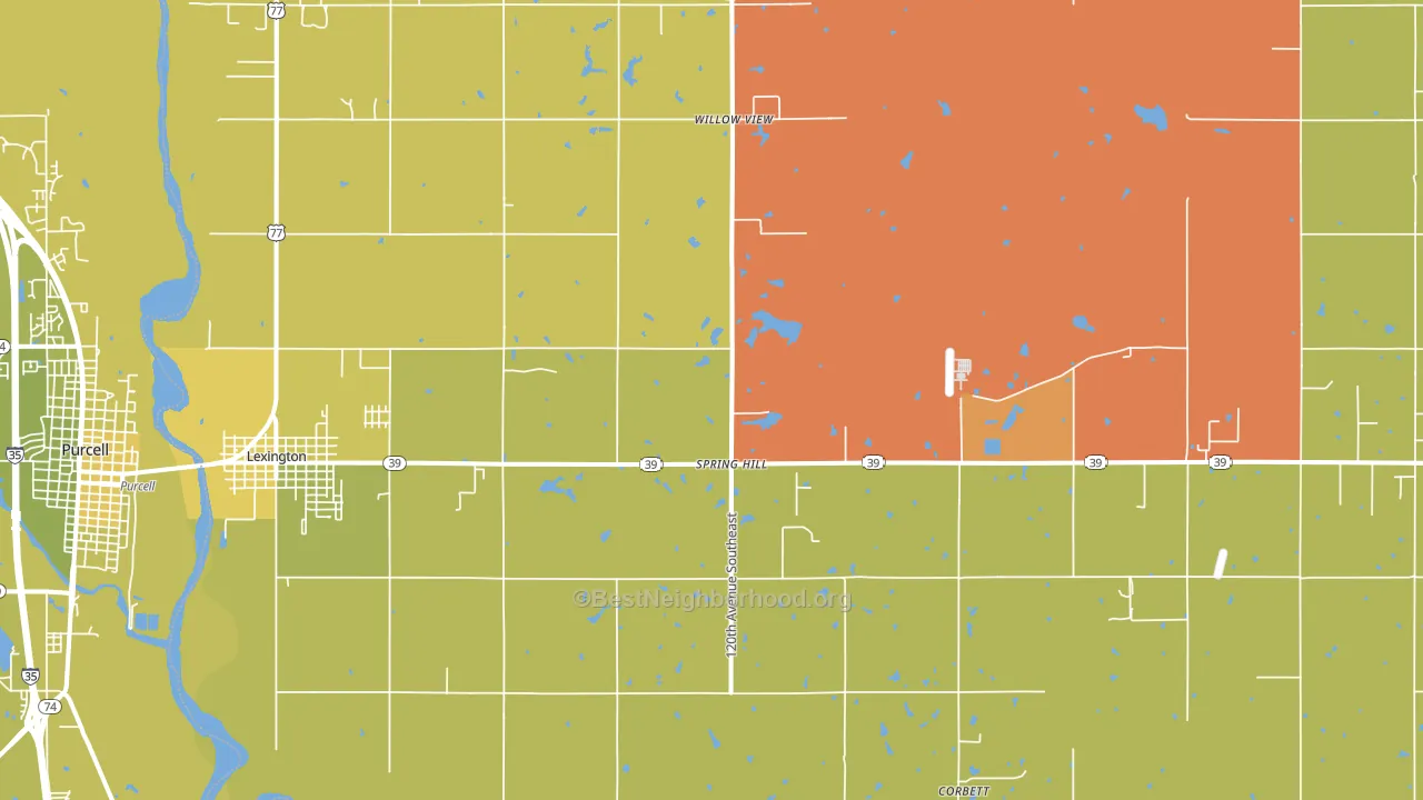 Lexington, OK block-group voter-turnout map