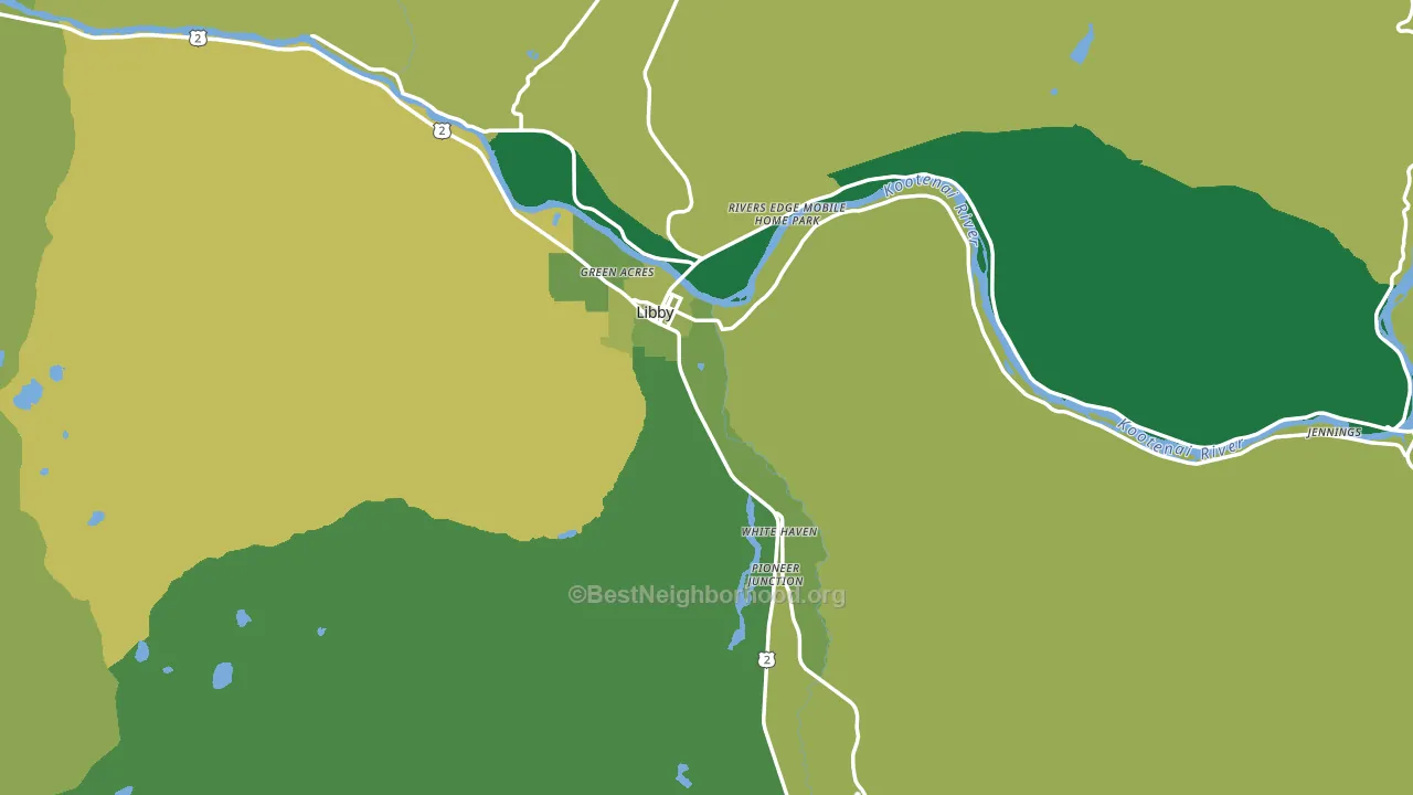 Libby, MT block-group voter-turnout map