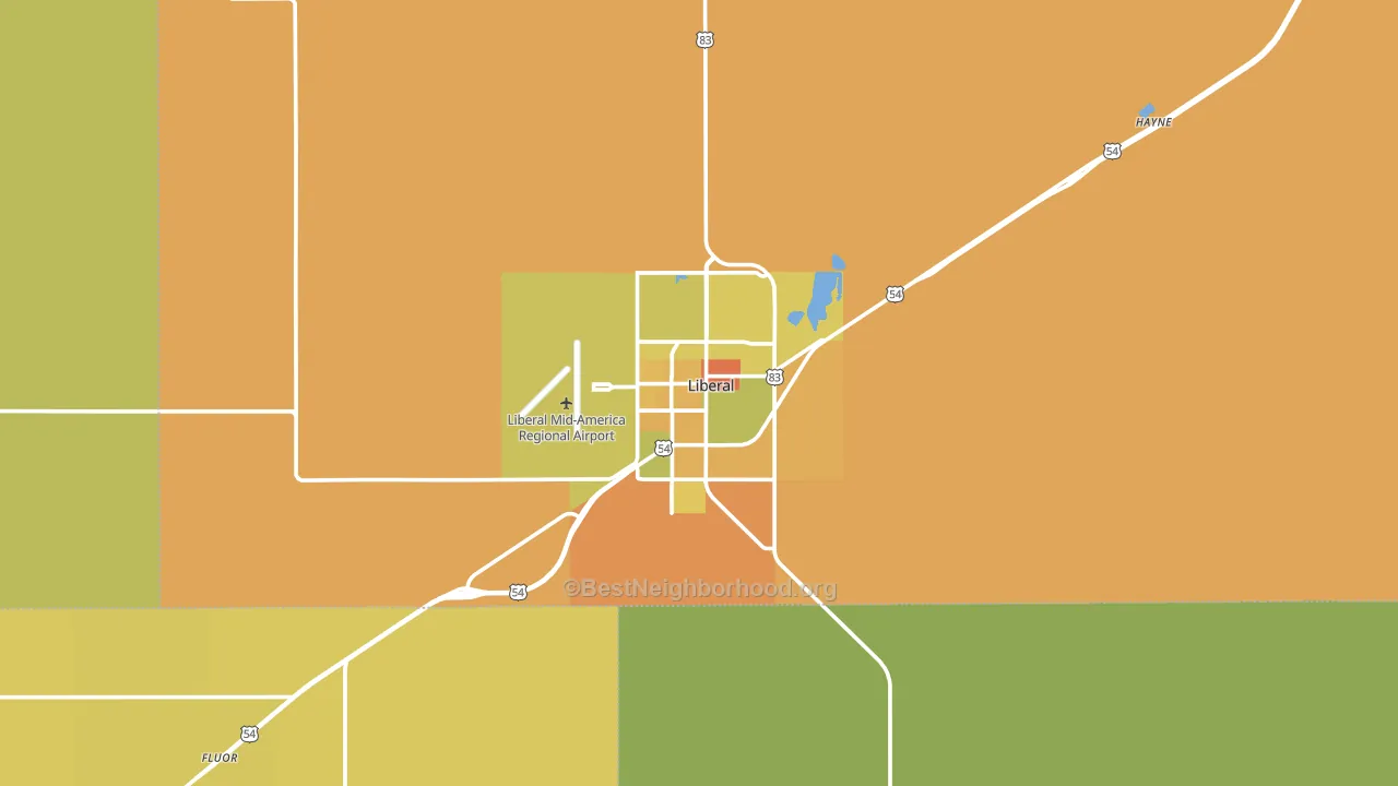 Liberal, KS block-group voter-turnout map